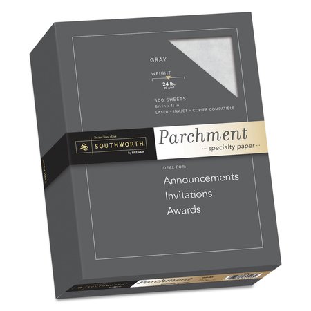 SOUTHWORTH Paper, Parchment, 24No, Gray, PK500 974C